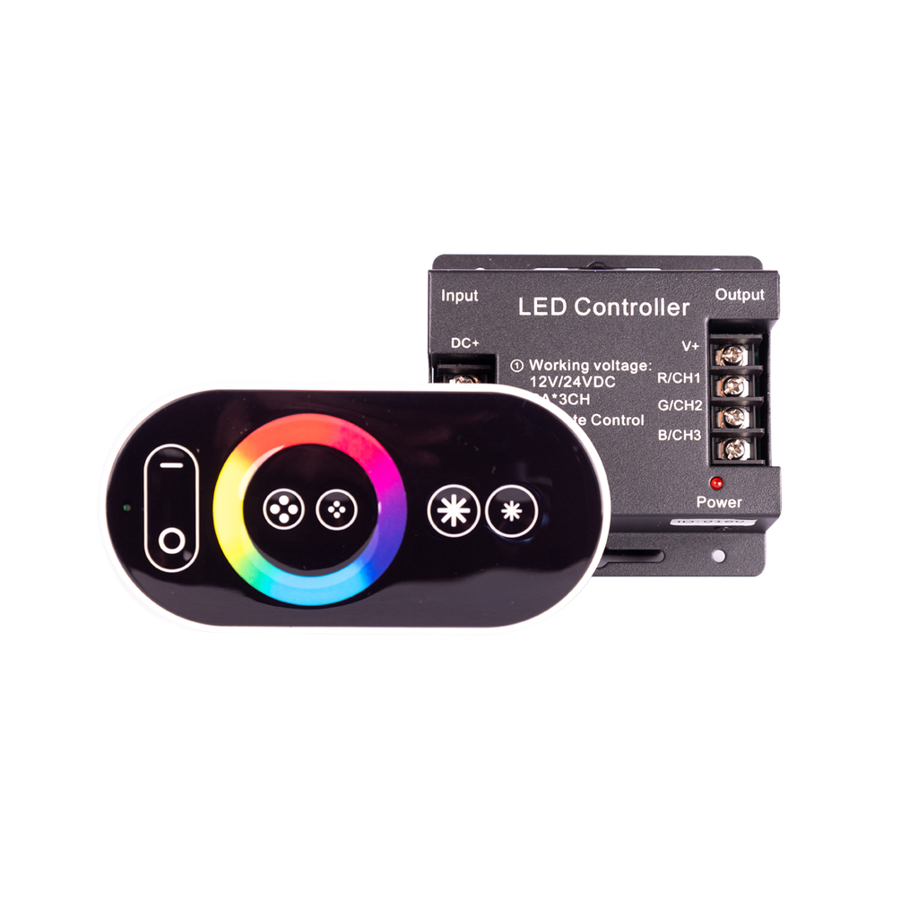 CONTROLADOR RGB 12VDC 8A ÁNODO COMÚN CONTROL TÁCTIL MEDUS (2965-6TRF)