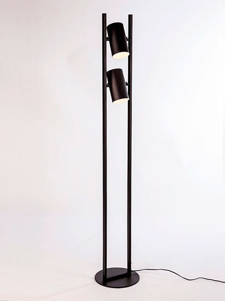 LAMPARA DE PIE PARALELAS NEGRO MICRO TEXTURADO BRIMPEX (933)