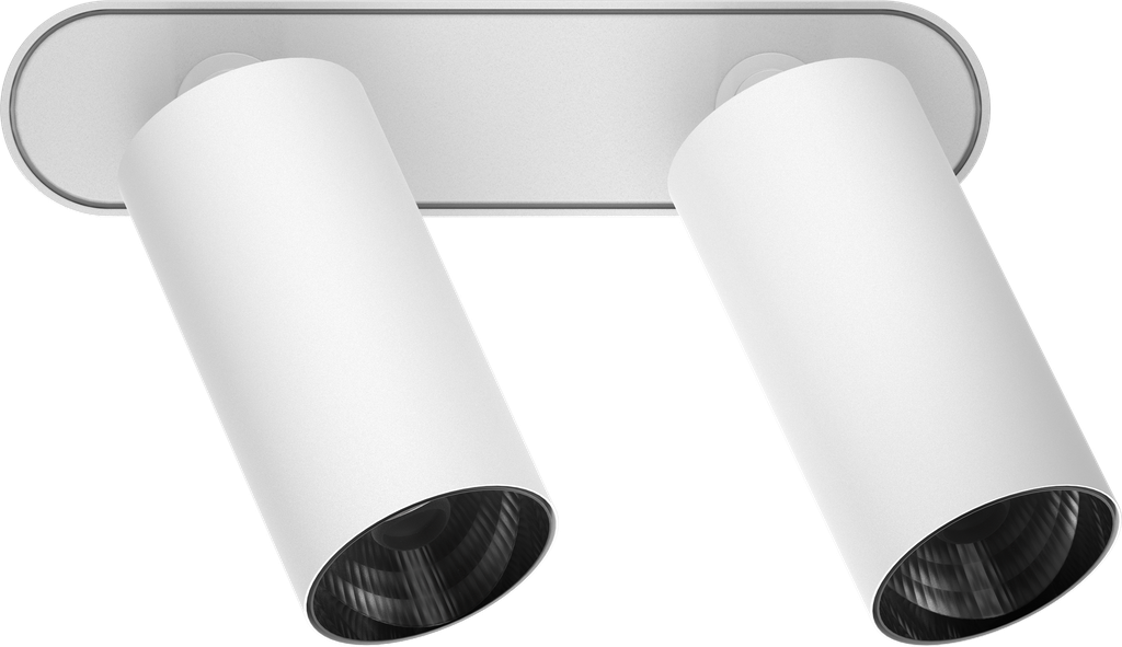 CABEZAL MOVIL DOBLE ANTIDESLUMBRAMIENTO BLANCO PARA RIEL MAGNETICO SKYLINE ø31MM, DC48V, 10W, 2700K, 36°, RA>90 MACROLED (RMS-CMD-B-10W-36G-WW)