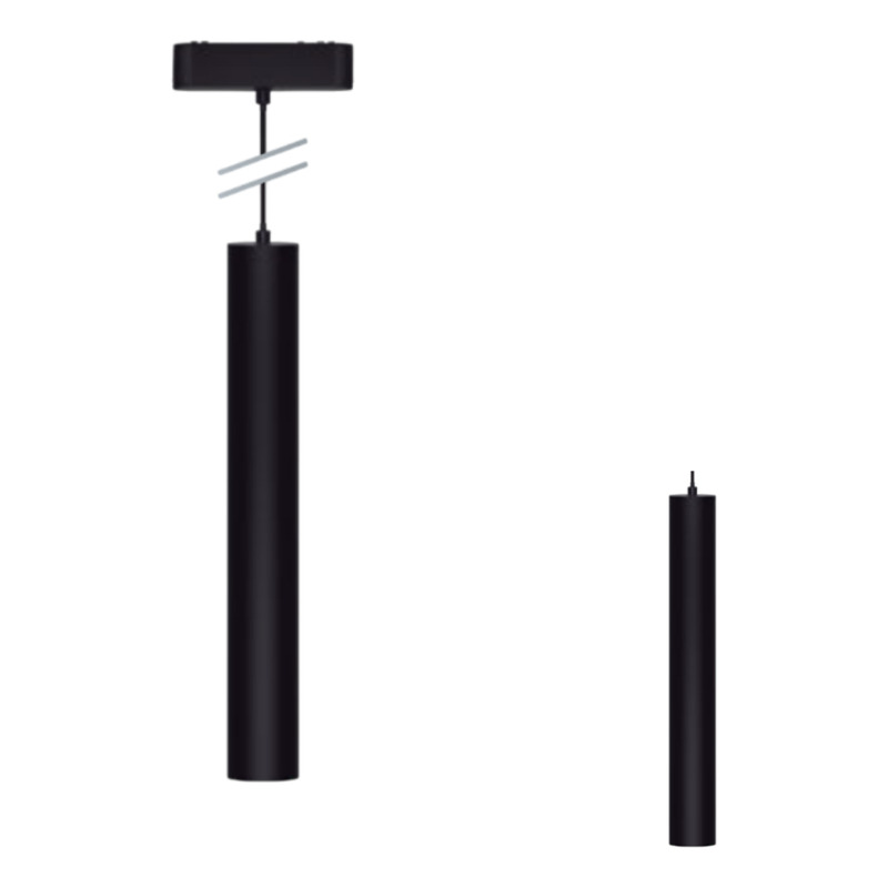 COLGANTE CILINDRICA NEGRO PARA RIEL MAGNETICO SKYLINE ø45MM MACROLED, DC48V, 15W, 2700K, 24°, RA>90 SKYLINE (RMS-CC-N-15W-24G-WW)