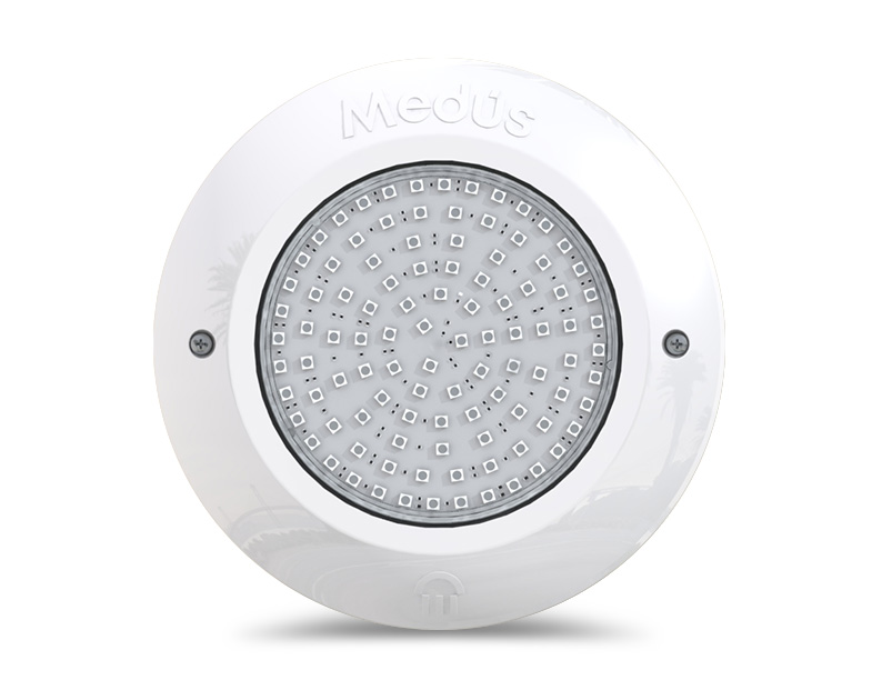 LUMINARIA PILETA FIBRA CHICA DE EMBUTIR BLANCO 9W LUZ CALIDA 12VCC MEDUS (MS-02-B-9W-WW-CC)