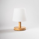 LAMPARA DE MESA EDISON LED INALAMBRICA BASE MADERA (IME032BL)
