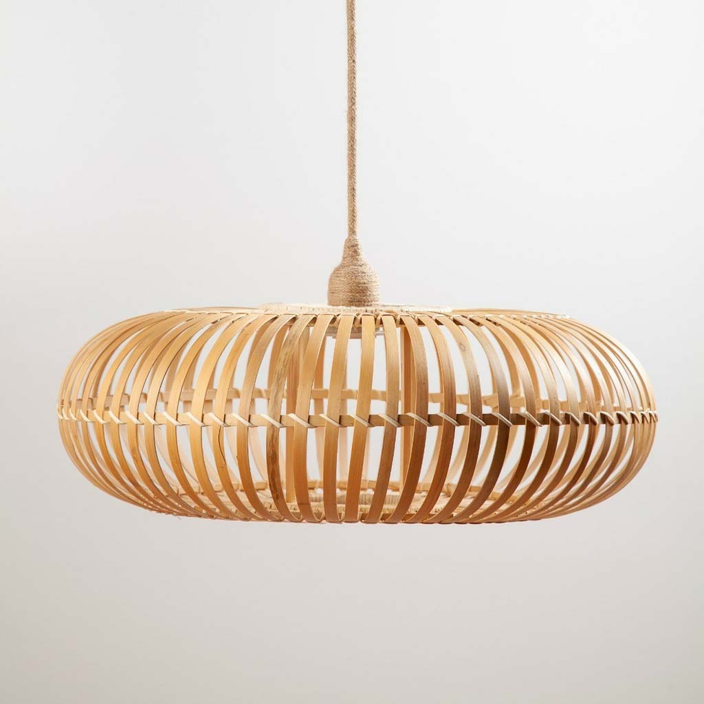 PANTALLA COLGANTE DE BAMBOO REDONDA 50xH17CM (ITP002NT)