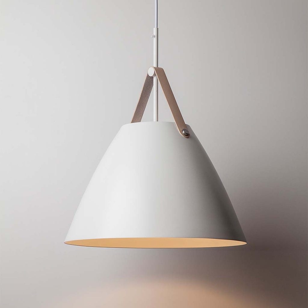 LAMPARA COLGANTE APLIQUE CUERO BLANCO (ITE018BL)