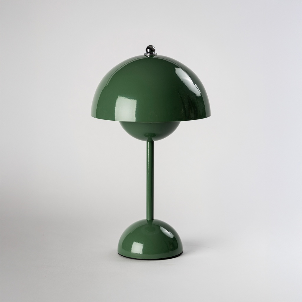 LAMPARA DE MESA LED INALAMBRICA 2 PANTALLAS ESFERICAS SEMICIRCULARES ENFRENTADAS VERDE BRILLANTE (IME031VE)