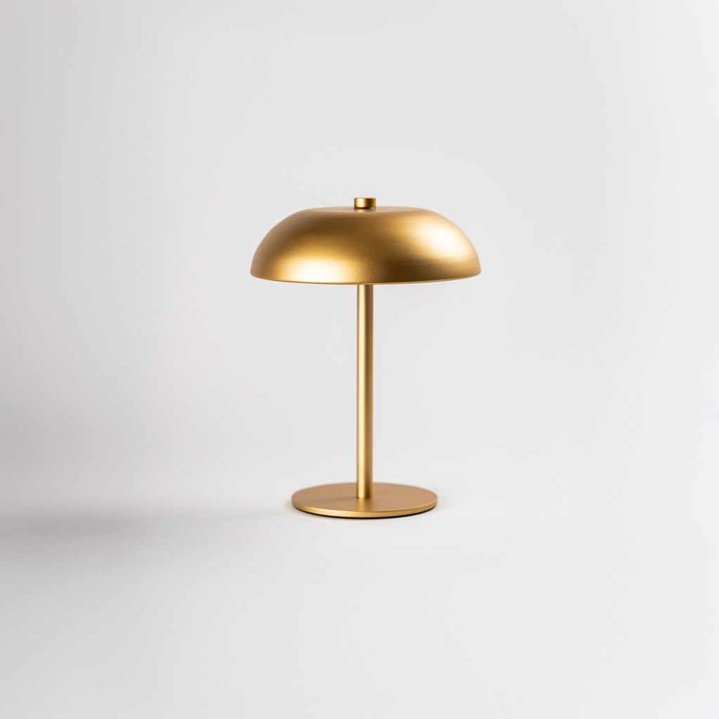 LAMPARA DE MESA LED INALAMBRICA PANTALLA SEMICIRCULAR DE HIERRO MONOCROMO DORADO (IME034DO)