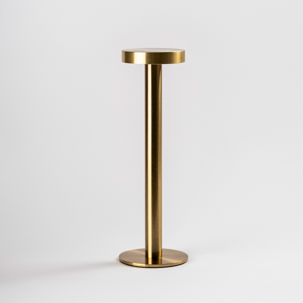 LAMPARA DE MESA LED INALAMBRICA DE METAL BASE Y PANTALLA CIRCULAR DORADO (IME024DO)