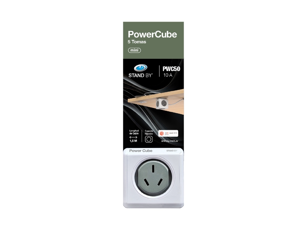 POWER CUBE 5 TOMAS C/ CABLE DE 1.5MTS ANTHAY (PWC50)