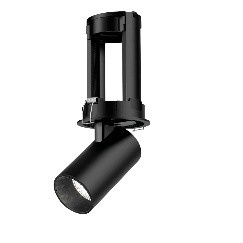 SPOT EMBUTIDO REDONDO GU10 DESPLAZABLE HACIA ABAJO 15W LED NEGRO DABOR (EMBU-12)