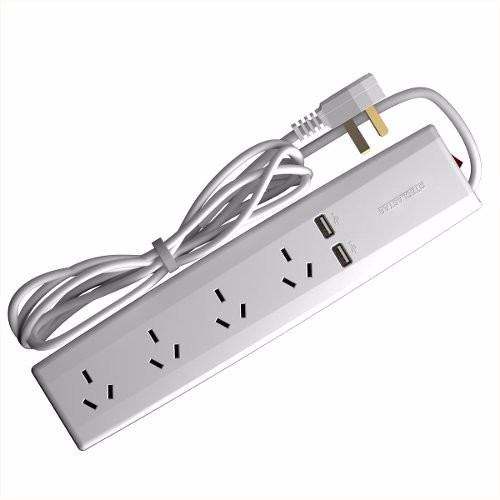 PROLONGACIÓN MÚLTIPLE 4 TOMAS + 2USB 2MTS TECLASTAR (802)