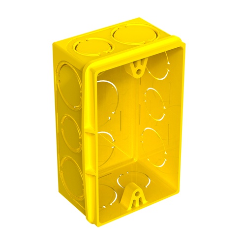 [3704154] CAJA EMBUTIR RECTANGULAR 5X10 AMARILLA PVC (CT24)
