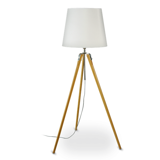 [9516200] LÁMPARA PIE TRIPODE MADERA CON PANTALLA CARILUX (1151)