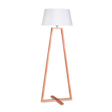[9516210] LÁMPARA PIE TRAPECIO MADERA PARIS CON PANTALLA CARILUX (1185)