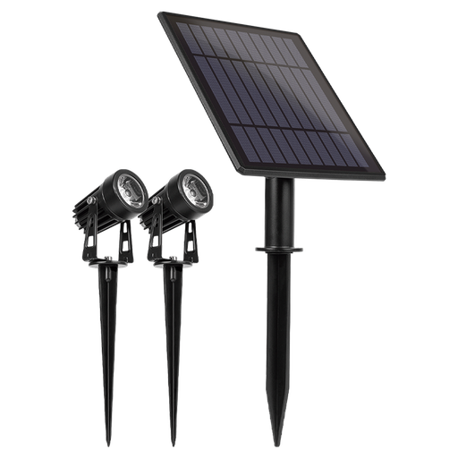 ESTACA LED SOLAR 1 PANEL 2 ESTACAS 2W BLANCO CALIDO 3000K (ELSX2-2W-IP65-WW)