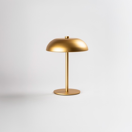 [9598016] LAMPARA DE MESA LED INALAMBRICA PANTALLA SEMICIRCULAR DE HIERRO MONOCROMO DORADO (IME034DO)