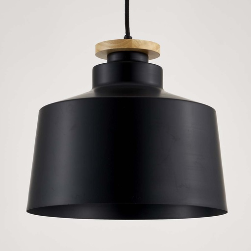 [9518020] LAMPARA COLGANTE MINI METAL Y MADERA NEGRO (ITE011NE)