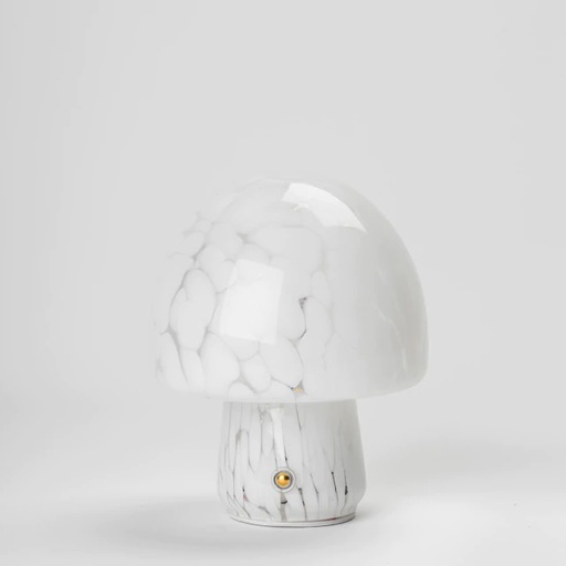 [9598034] LAMPARA DE MESA LED INALAMBRICA DE VIDRIO HONGO BLANCO (IME041BL)