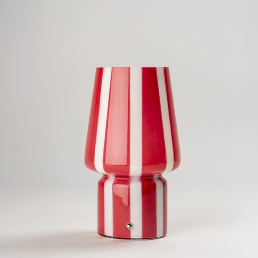 [9598039] LAMPARA LED INALAMBRICA DE VIDRIO RAYAS BLANCAS Y ROSAS ALTORANCHO (IME048FS)