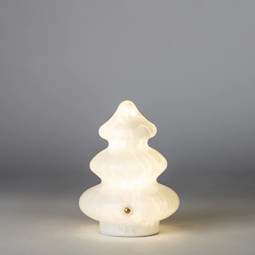 [9580036] LAMPARA LED INALAMBRICA DE VIDRIO ARBOL DE NAVIDAD BLANCO (IME047BL)
